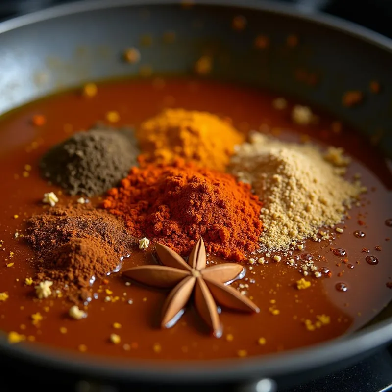 Spices blooming in a pot