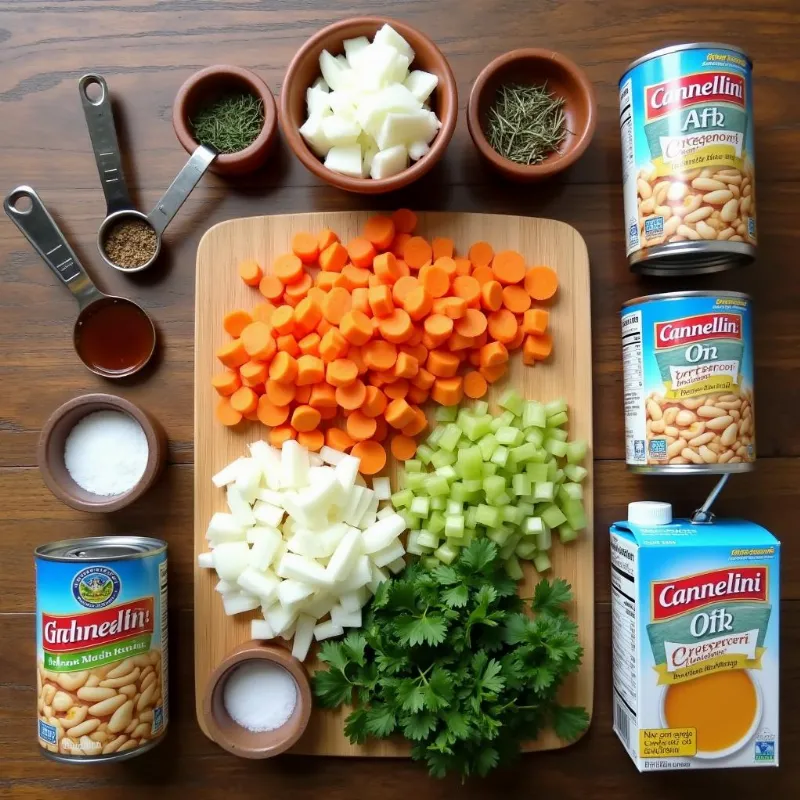 Vegan white bean soup ingredients