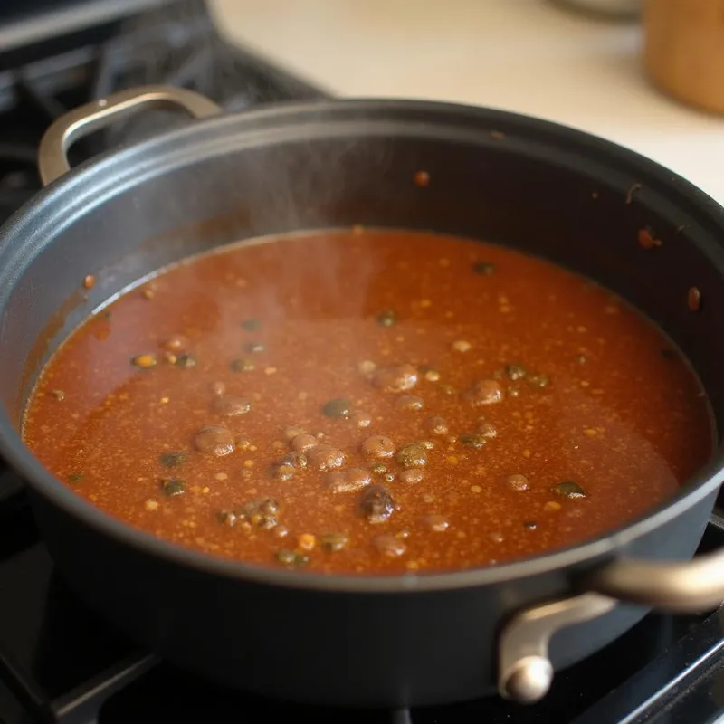 Simmering Vegan Worcestershire Sauce