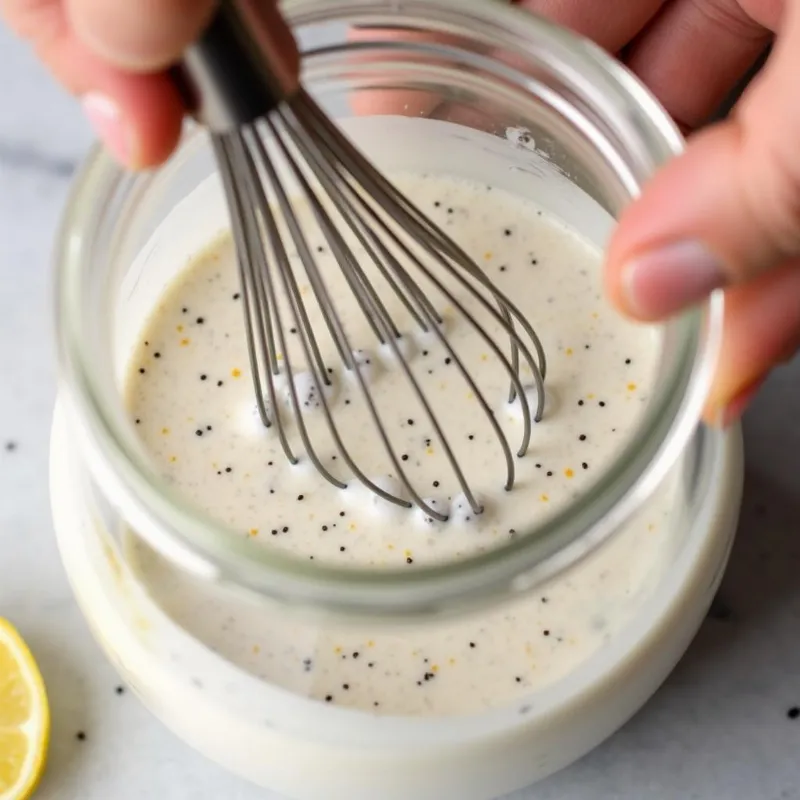 Whisking ingredients for chia pudding