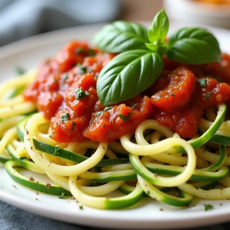 Zucchini Noodles with Sun-Dried Tomato Pesto